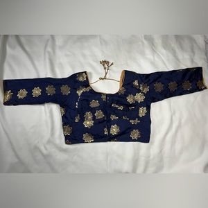 Navy blue readymade blouse